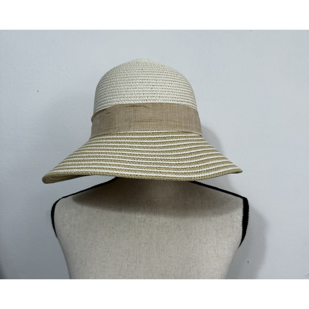 Tirabasso Wide Brim Hat Handmade Womens One Size Italy Natural Bow Travel Beachy - Picture 2 of 6